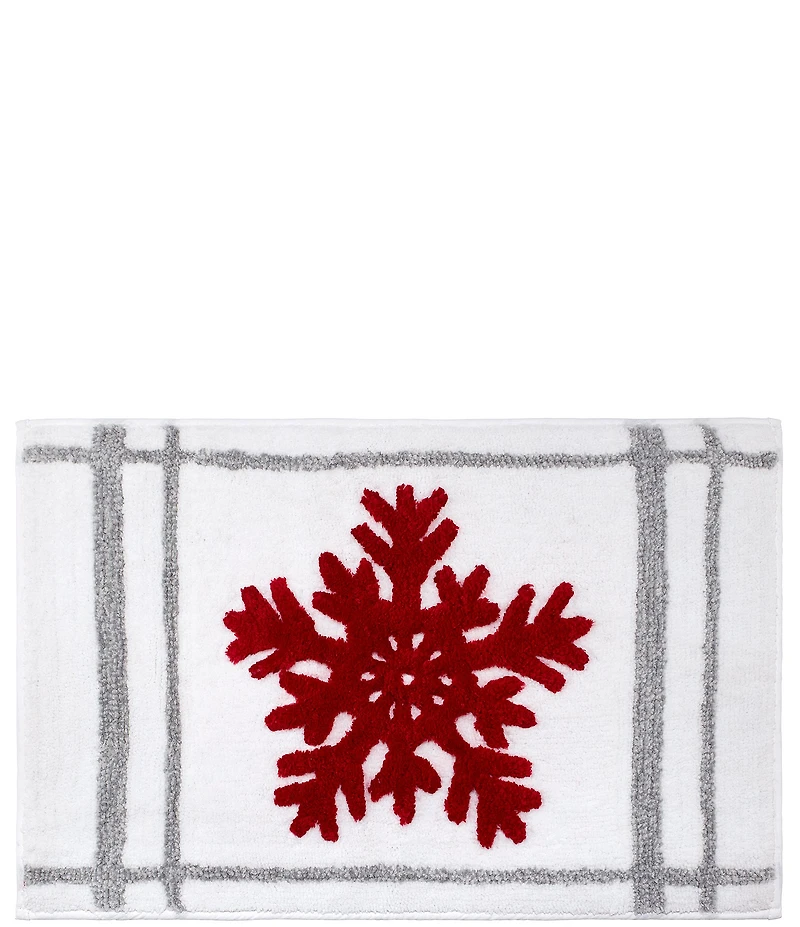Avanti Linens Holiday Collection Snowflakes 2-Piece Rug Set