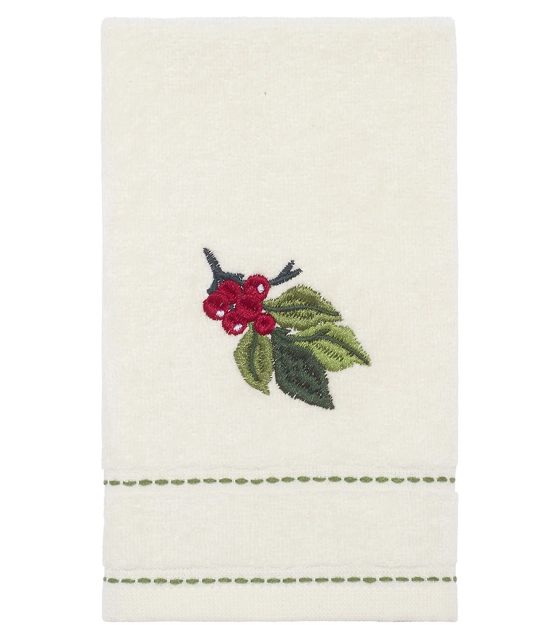 Avanti Linens Holiday Collection Tossed Trees Embroidered Bath Towels