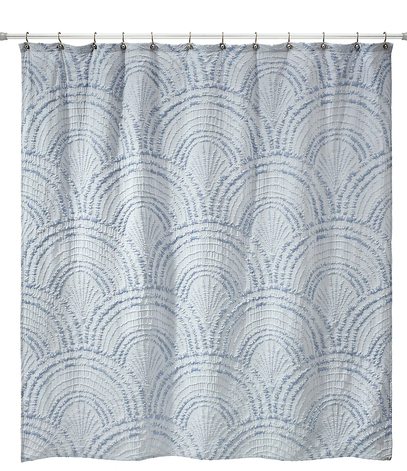 Avanti Linens Modern Shells Blue Shower Curtain