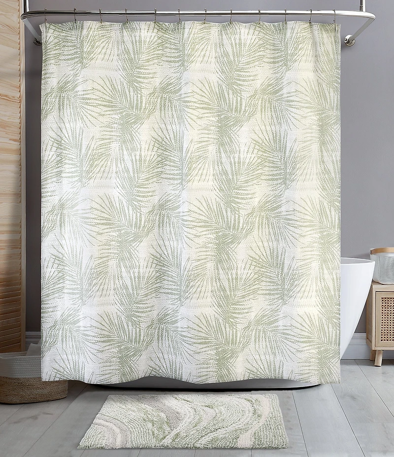 Avanti Linens Palmera Palms Print Decorative Shower Curtain