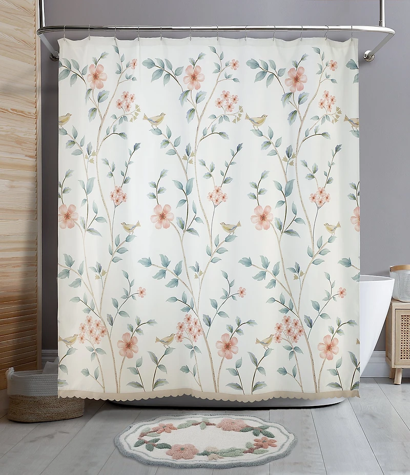 Avanti Linens Pretty Birds Collection Decorative Bathroom Rug