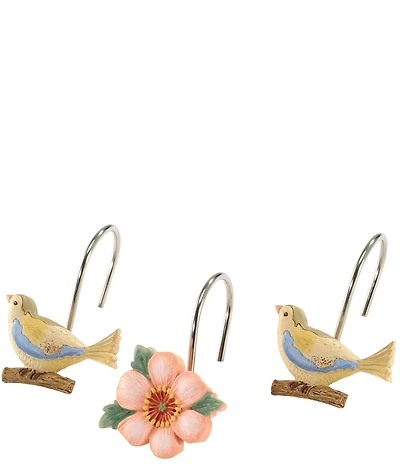 Avanti Linens Pretty Birds Collection Decorative Shower Curtain Hooks