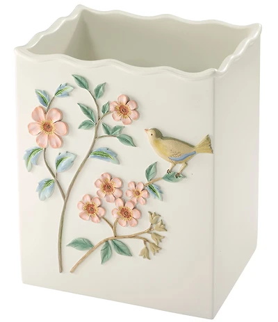 Avanti Linens Pretty Birds Collection Decorative Wastebasket