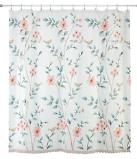 Avanti Linens Pretty Birds Collection Floral Printed Shower Curtain