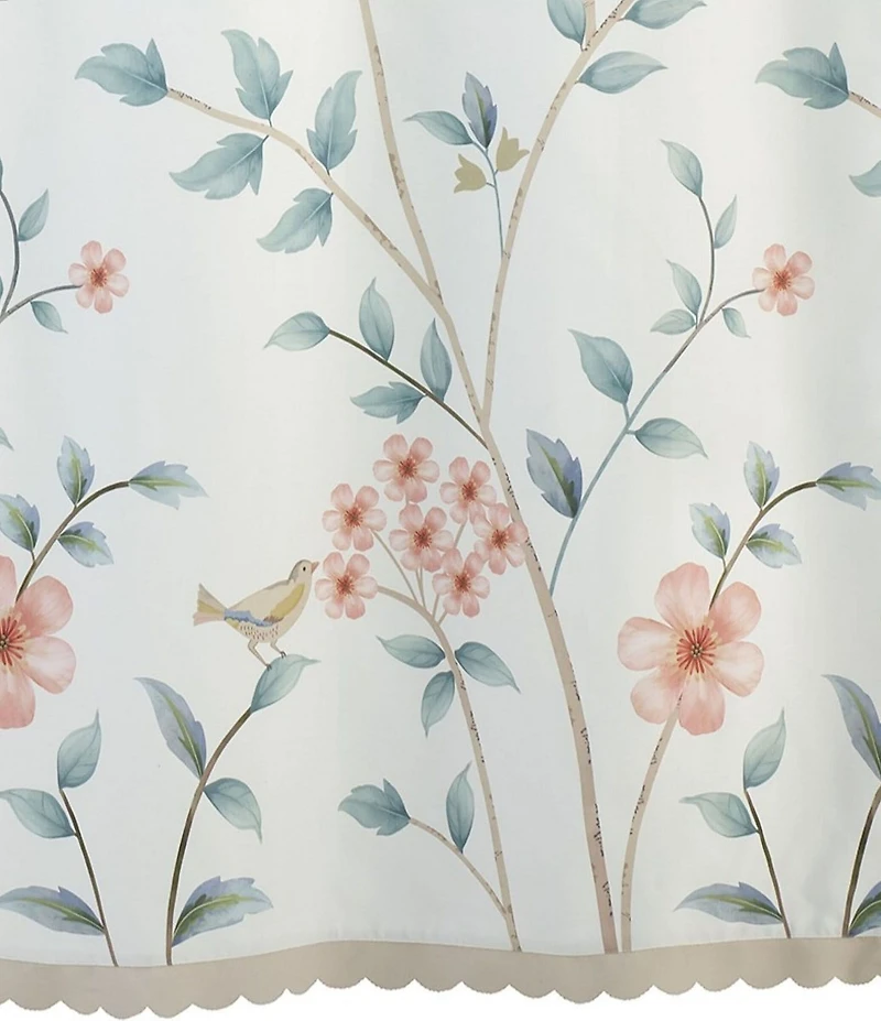 Avanti Linens Pretty Birds Collection Floral Printed Shower Curtain