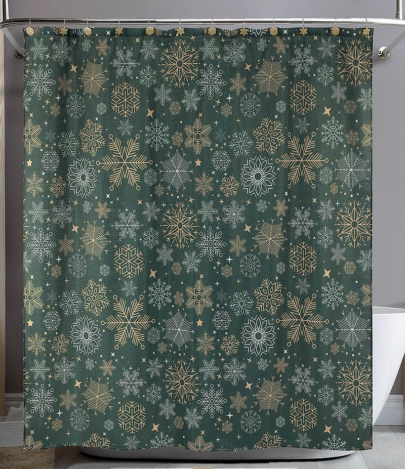 Avanti Linens Snowflakes Decorative Shower Curtain