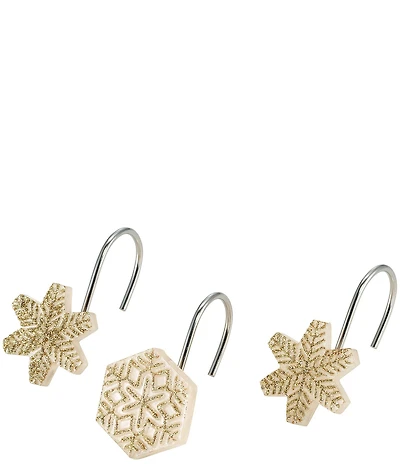 Avanti Linens Snowflakes Shower Curtain Hooks- Set of 12