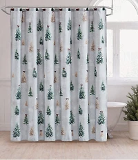 Avanti Linens Snowy Pines Decorative Holiday Shower Curtain