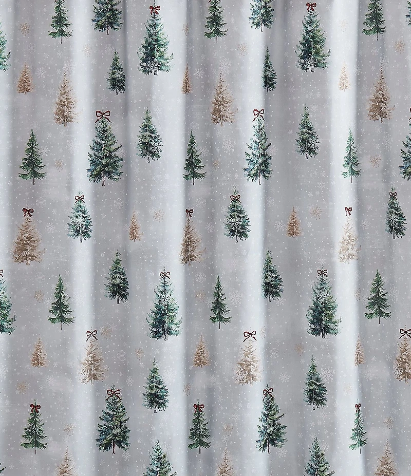Avanti Linens Snowy Pines Decorative Holiday Shower Curtain