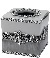 Avanti Linens Two-Tone Braided Medallion Tissue Box Cover