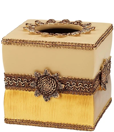 Avanti Linens Two-Tone Braided Medallion Tissue Box Cover