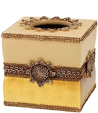 Avanti Linens Two-Tone Braided Medallion Tissue Box Cover