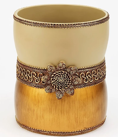 Avanti Linens Two-Tone Braided Medallion Wastebasket