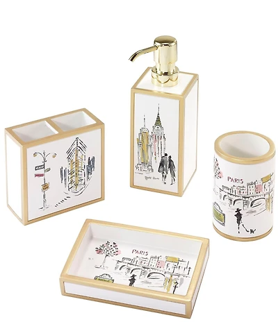 Avanti Linens x Nicole Miller City Girl 4-Piece Bath Accessory Set