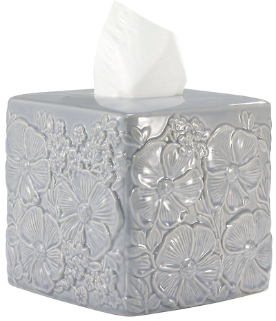Avanti Linens x Nicole Miller Camille Dimensional Floral Design Tissue Box Cover