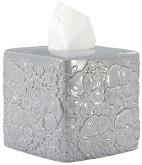 Avanti Linens x Nicole Miller Camille Dimensional Floral Design Tissue Box Cover