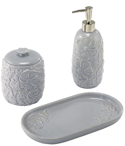 Avanti Linens x Nicole Miller Camille Floral Design 3-Piece Vanity Set