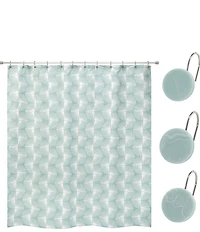 Avanti Linens x Nicole Miller Kendall Shower Curtain & Hooks Set