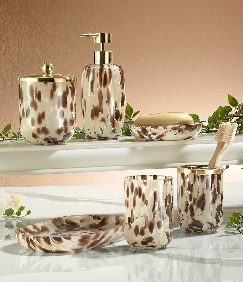 Avanti Linens x Nicole Miller Safari Print Glass 3-Piece Vanity Set