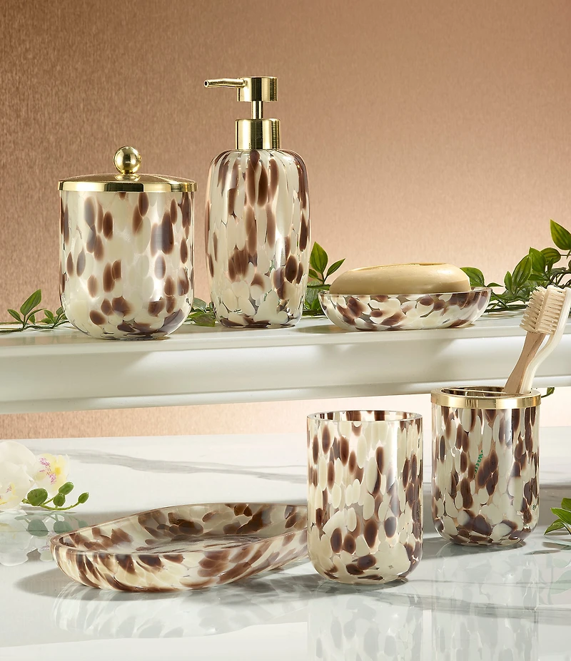 Avanti Linens x Nicole Miller Safari Print Toothbrush Holder & Lotion Dispenser Set