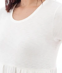 Aventura Asherton Solid Organic Cotton Blend Slub Knit Jersey Scoop Neck A-Line Dress