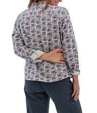 Aventura Aurora Bloom Woven Y-Collar Neck Button Front Shirt