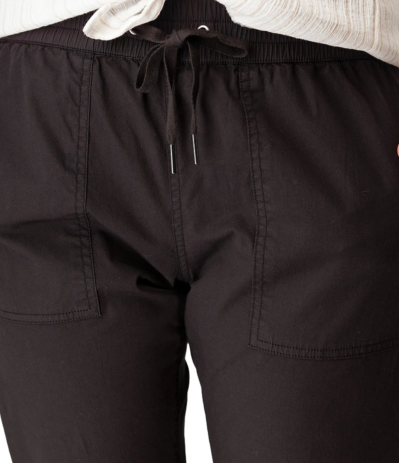 Aventura Ballard Solid Weave Flat Front Elastic Drawstring Waist Cropped Pants