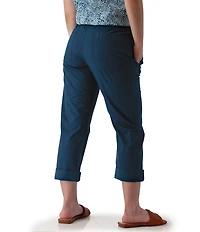 Aventura Ballard Solid Weave Flat Front Elastic Drawstring Waist Cropped Pants