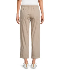 Aventura Ballard Solid Weave Flat Front Elastic Drawstring Waist Cropped Pants