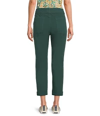 Aventura Ballard Solid Weave Flat Front Elastic Drawstring Waist Cropped Pants