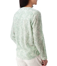 Aventura Beachcomber Organic Cotton Printed Crepe Woven Long Sleeves Button Front Shirt