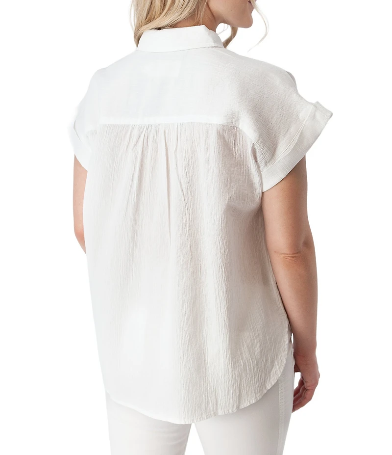 Aventura Beachcomber Texture Organic Cotton Short Sleeve Button Front Shirt