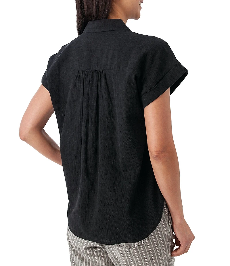 Aventura Beachcomber Texture Organic Cotton Short Sleeve Button Front Shirt