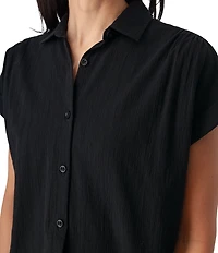 Aventura Beachcomber Texture Organic Cotton Short Sleeve Button Front Shirt