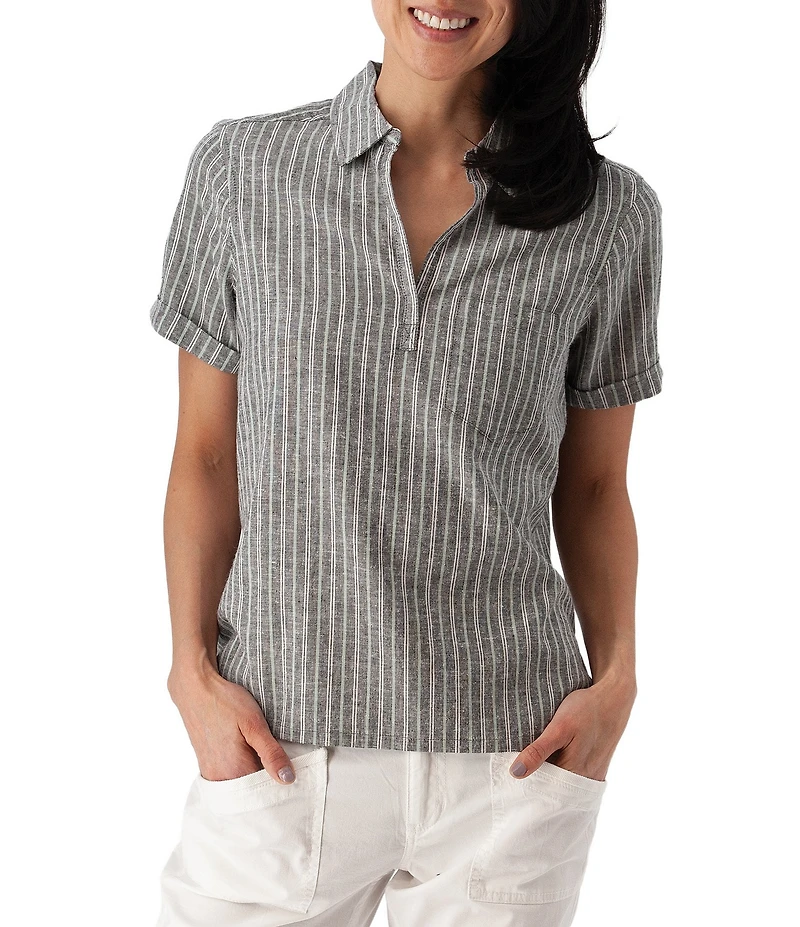 Aventura Breezy Johnny Collar Popover Camp Shirt