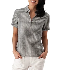 Aventura Breezy Johnny Collar Popover Camp Shirt