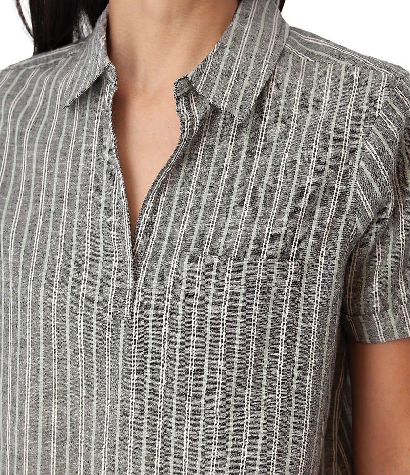 Aventura Breezy Johnny Collar Popover Camp Shirt