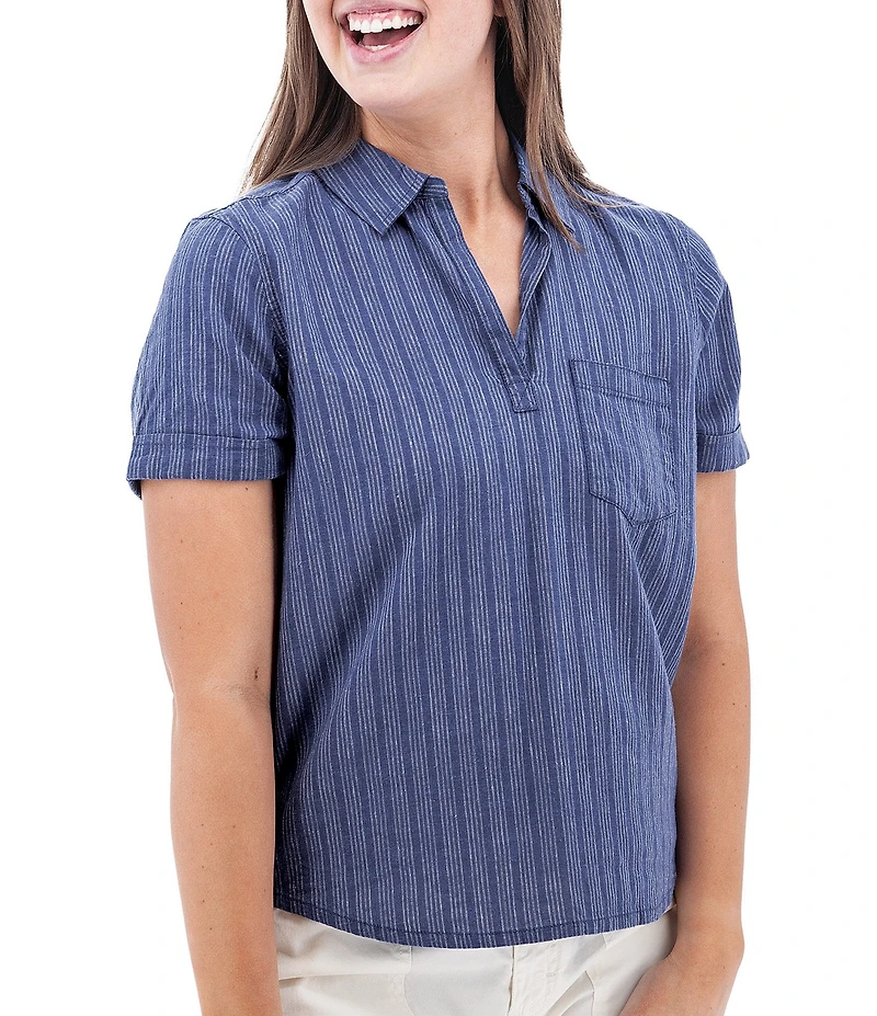 Aventura Breezy Johnny Collar Popover Camp Shirt
