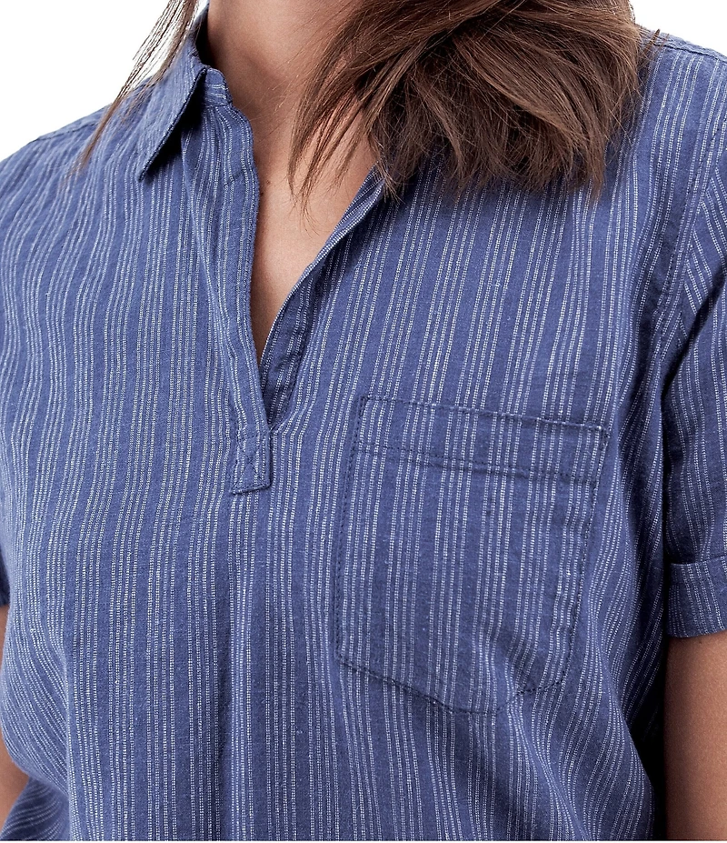 Aventura Breezy Johnny Collar Popover Camp Shirt