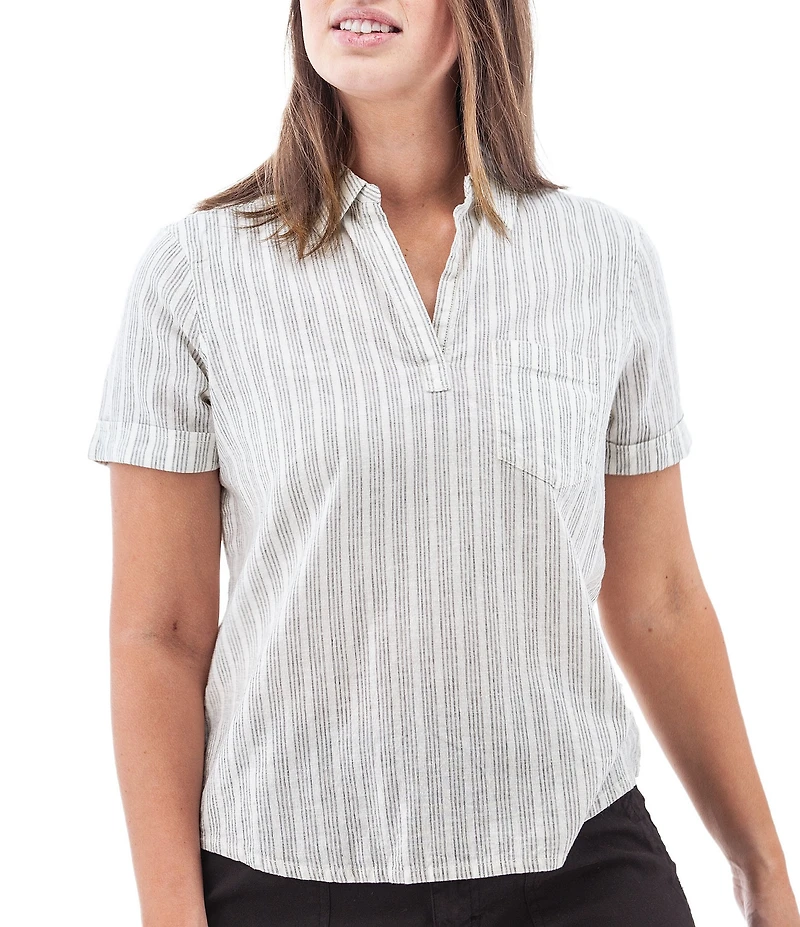 Aventura Breezy Johnny Collar Popover Camp Shirt