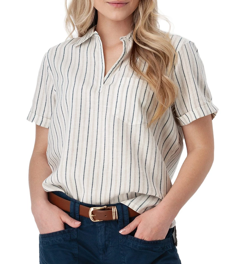 Aventura Breezy Johnny Collar Popover Camp Shirt