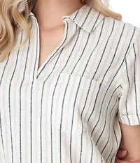 Aventura Breezy Johnny Collar Popover Camp Shirt