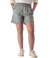 Aventura Breezy Stripe Mid Rise Smocked Waist Pull-On Shorts