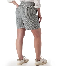 Aventura Breezy Stripe Mid Rise Smocked Waist Pull-On Shorts