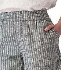 Aventura Breezy Stripe Mid Rise Smocked Waist Pull-On Shorts