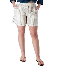 Aventura Breezy Stripe Mid Rise Smocked Waist Pull-On Shorts