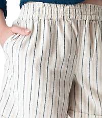 Aventura Breezy Stripe Mid Rise Smocked Waist Pull-On Shorts