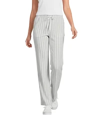 Aventura Breezy Woven Stripe Print Mid Rise Wide Leg Pull-On Pants