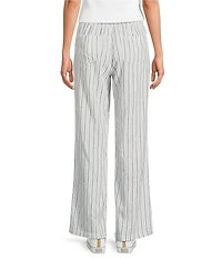 Aventura Breezy Woven Stripe Print Mid Rise Wide Leg Pull-On Pants