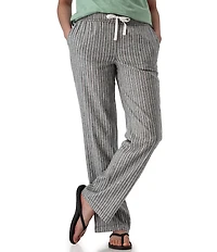 Aventura Breezy Woven Stripe Print Mid Rise Wide Leg Pull-On Pants